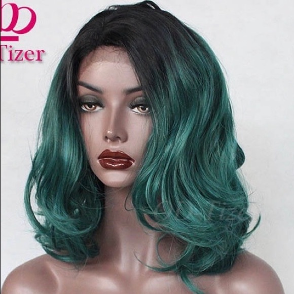 Ombré teal wig - Picture 2 of 5